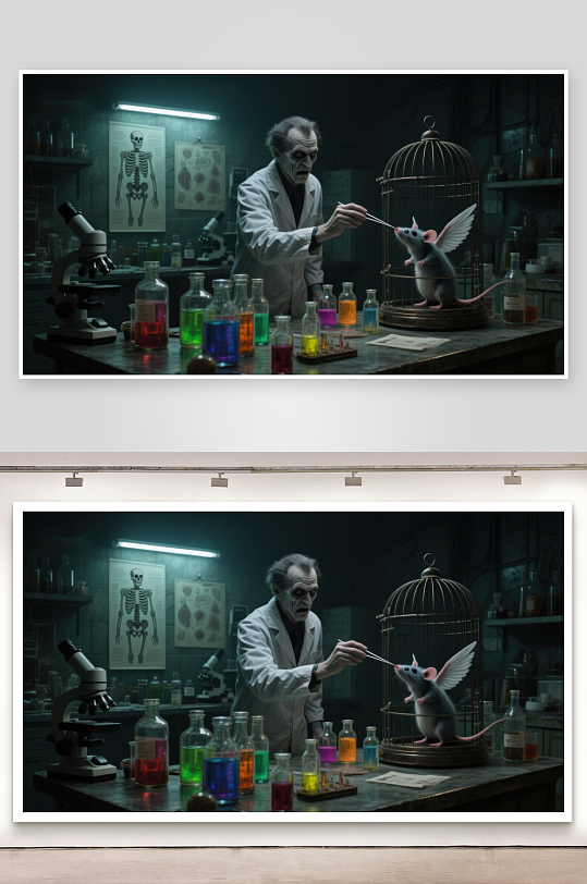 科学家在实验室为飞鼠实验-众图网