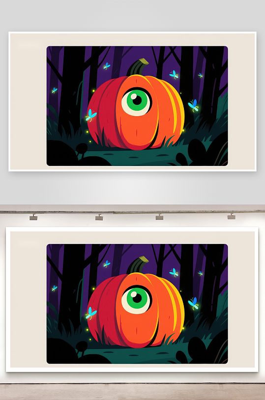 森林中的神秘大眼南瓜-众图网