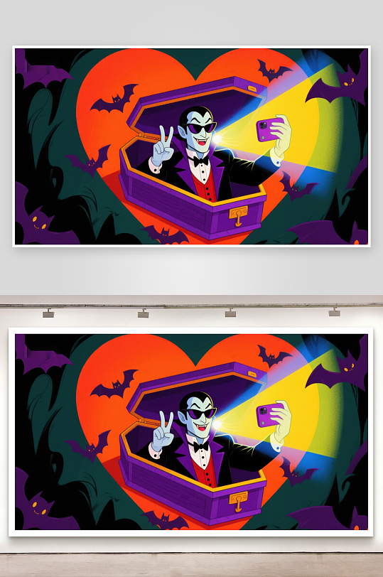 棺材中的吸血鬼自拍-众图网