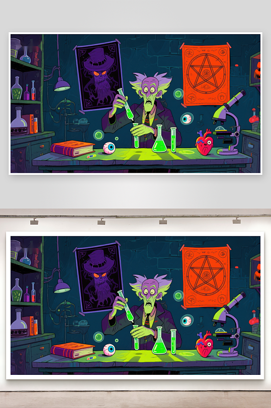 神秘实验室中的魔法实验-众图网