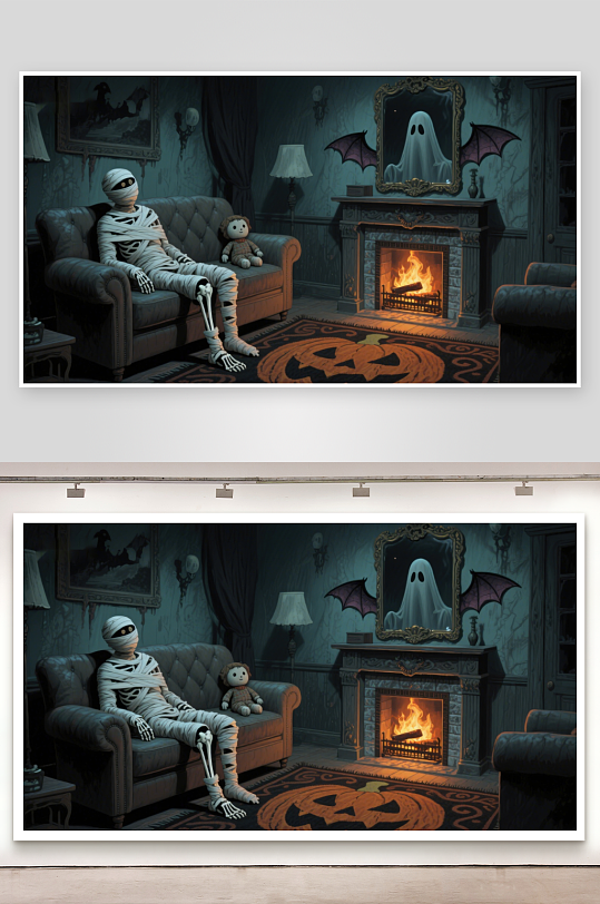 万圣夜的温馨客厅-众图网