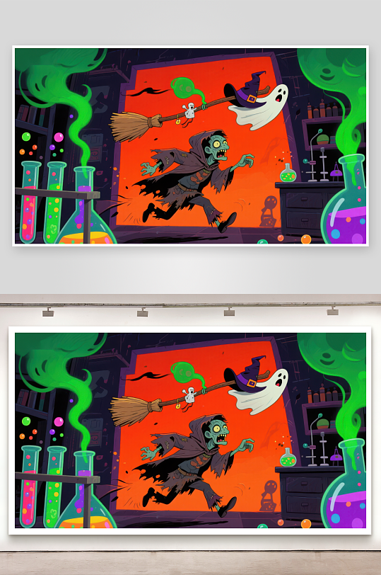 魔法实验室中的疯狂巫师-众图网