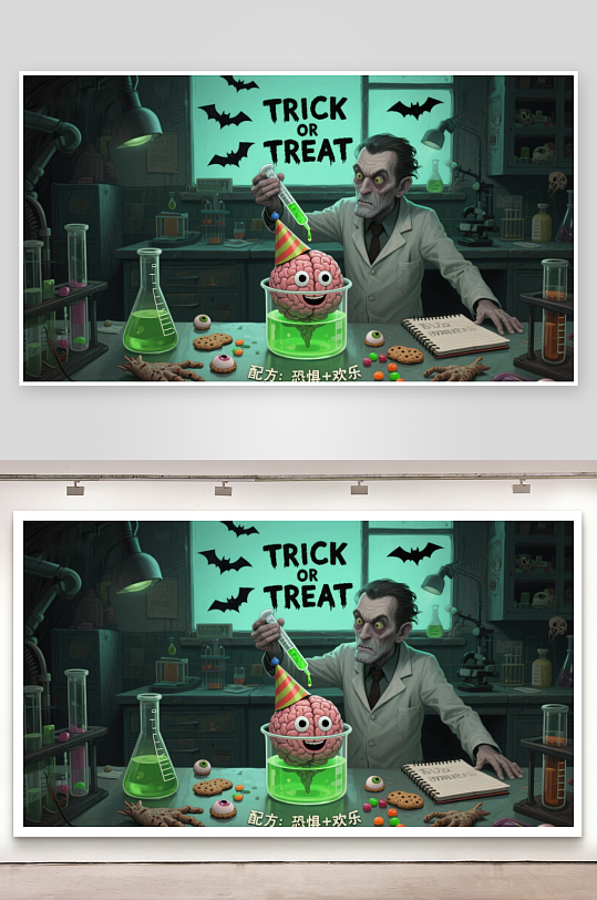 疯狂科学家的万圣节实验-众图网