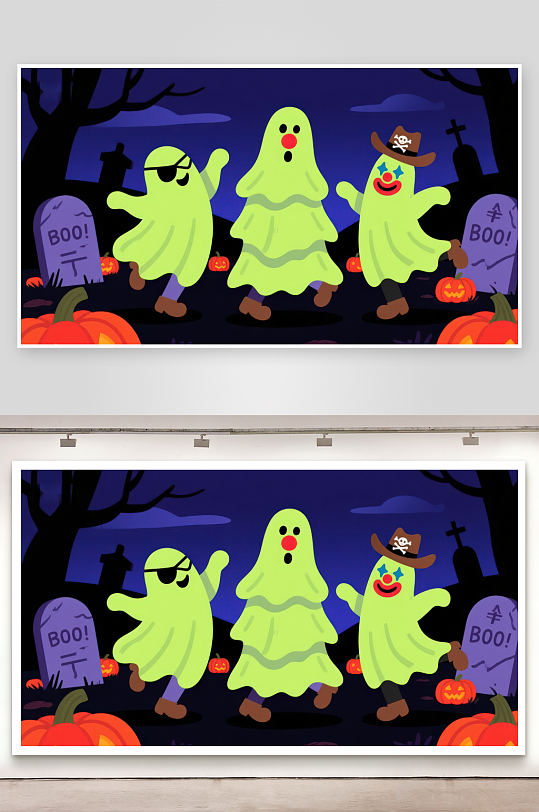万圣节幽灵欢乐夜-众图网