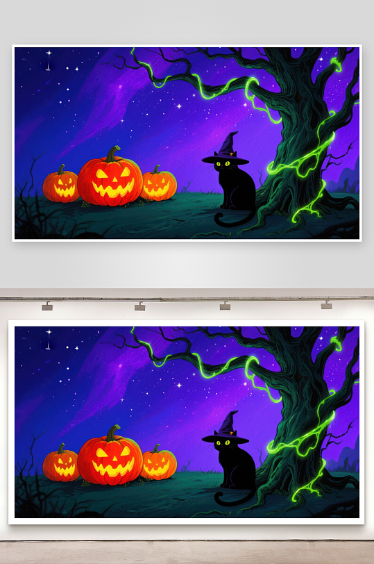 万圣夜的神秘树下-众图网