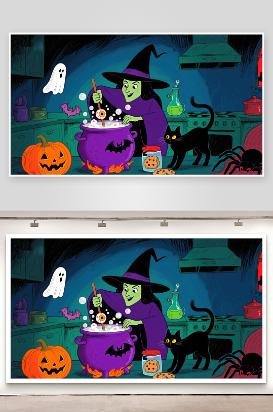 女巫厨房里的万圣节魔法-众图网