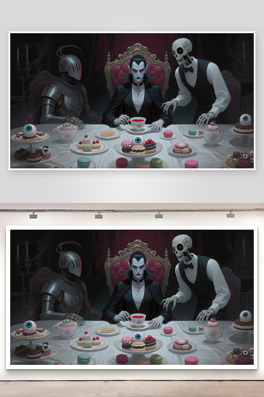 奇幻茶会吸血鬼与骷髅的盛宴-众图网