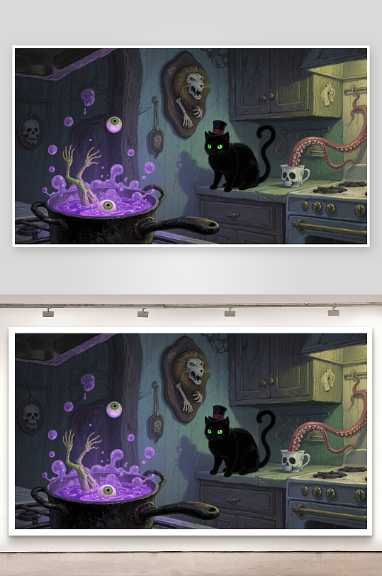 神秘厨房中的魔法实验-众图网