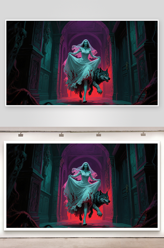 血染婚纱狼伴新娘-众图网