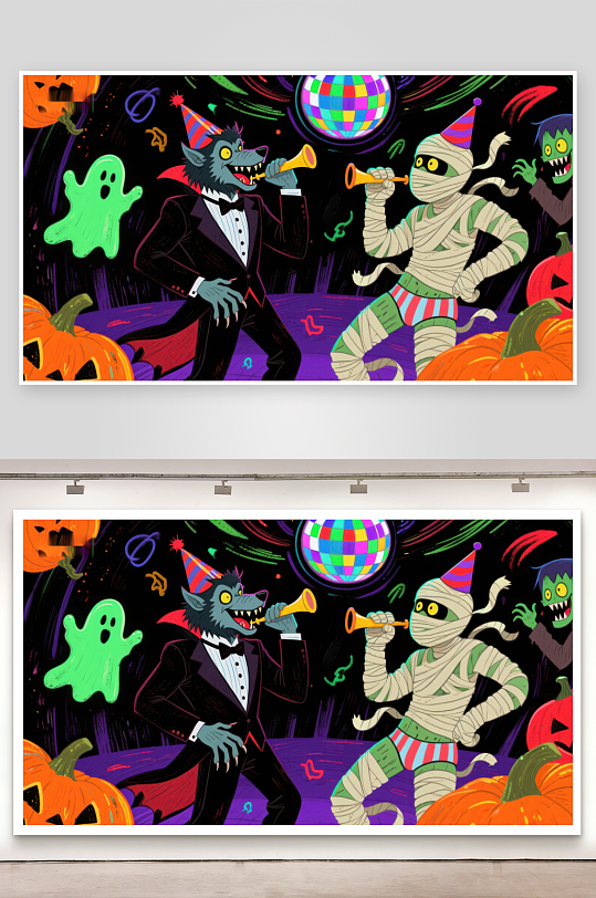 万圣节派对怪物们的狂欢夜-众图网