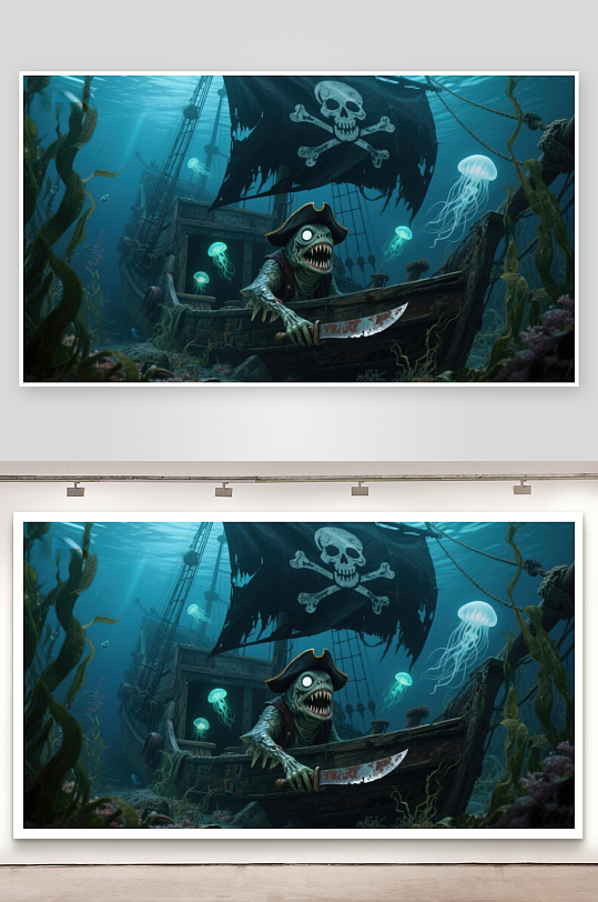 海底沉船上的恐怖海盗-众图网