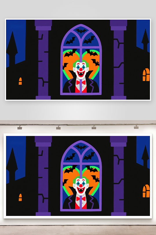 夜幕下的小丑与蝙蝠-众图网