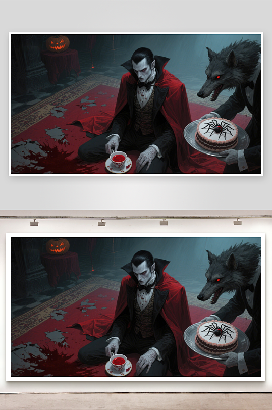 吸血鬼与狼人共饮诡异氛围弥漫-众图网