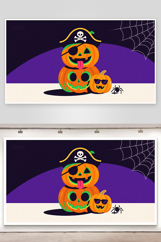 万圣节南瓜灯创意堆叠-众图网