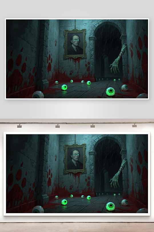 血迹走廊与诡异肖像-众图网