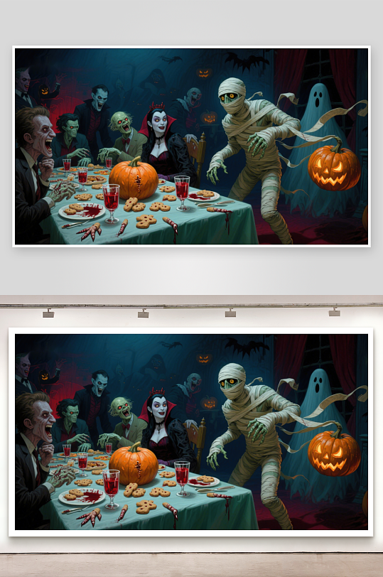 万圣节派对怪物们共进晚餐-众图网