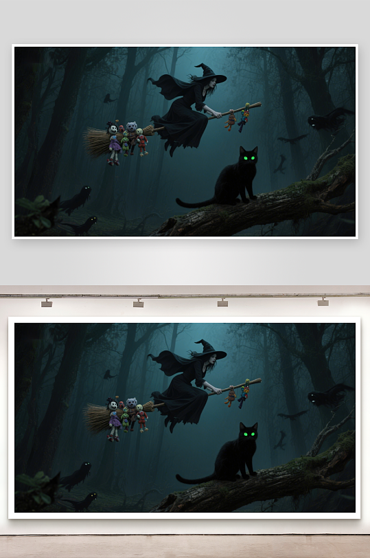 巫师夜行黑猫相伴-众图网