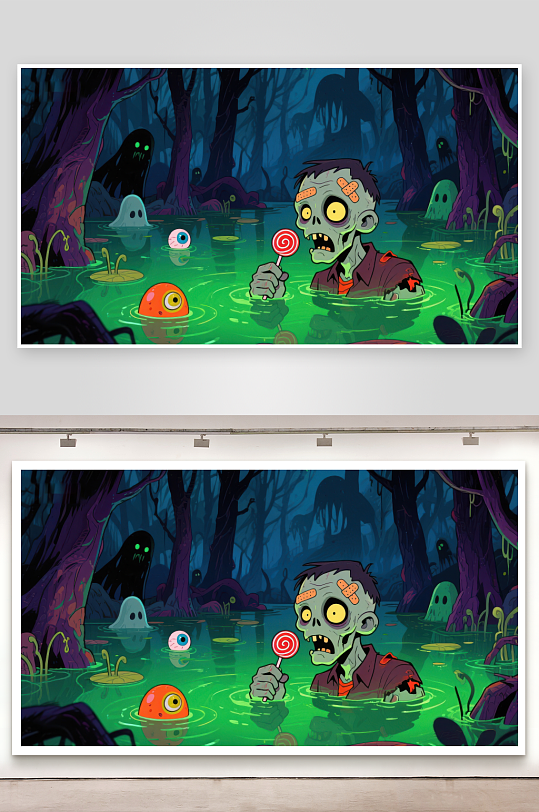 沼泽中的僵尸与糖果-众图网