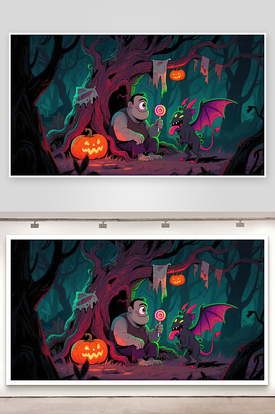 森林中的奇幻夜晚-众图网