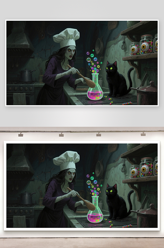 女巫厨房炼制魔法药剂-众图网