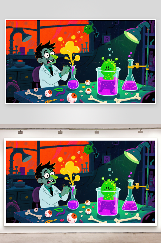 疯狂科学家的奇幻实验-众图网