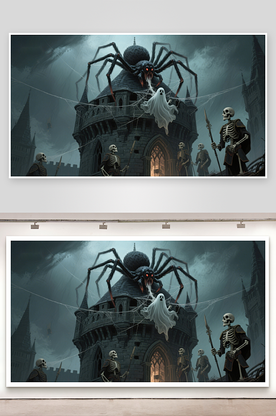 幽灵城堡与骷髅守卫-众图网