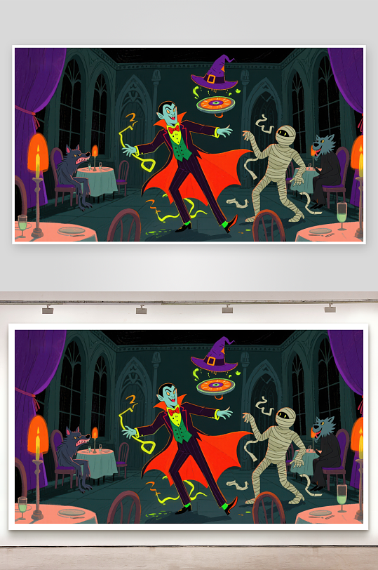 吸血鬼与木乃伊的欢乐派对-众图网