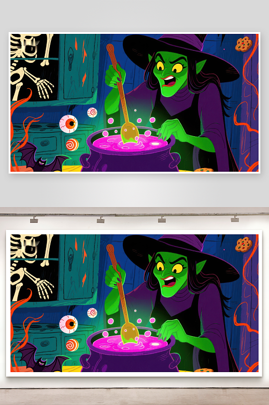 女巫搅拌魔法药水-众图网