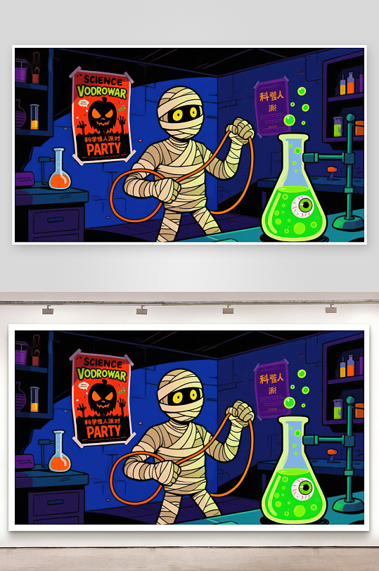 实验室里的木乃伊与科学实验-众图网