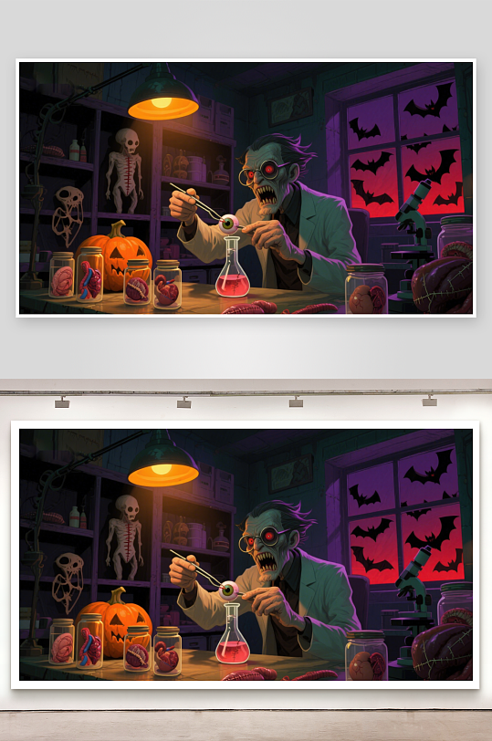 疯狂科学家在实验室进行诡异实验-众图网