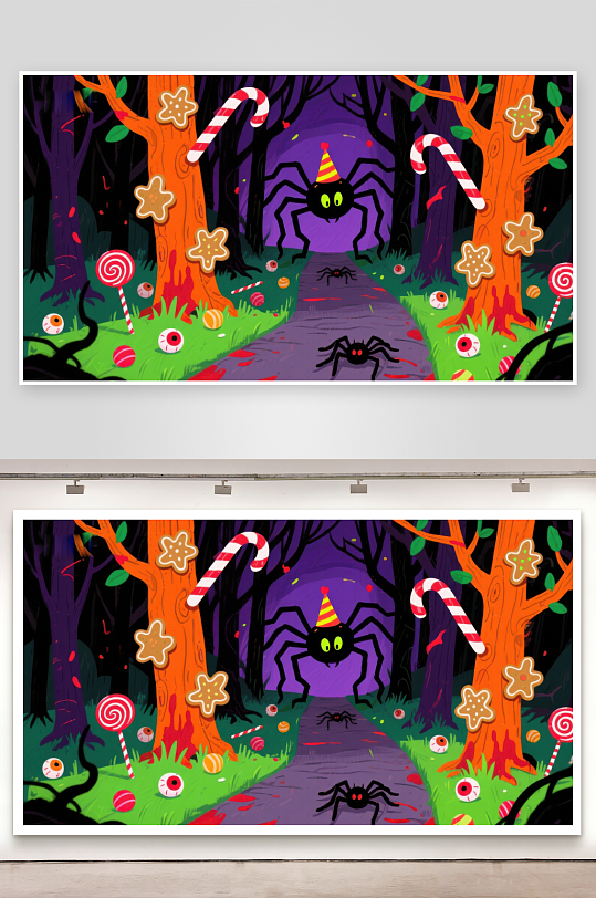 糖果森林中的万圣节奇遇-众图网