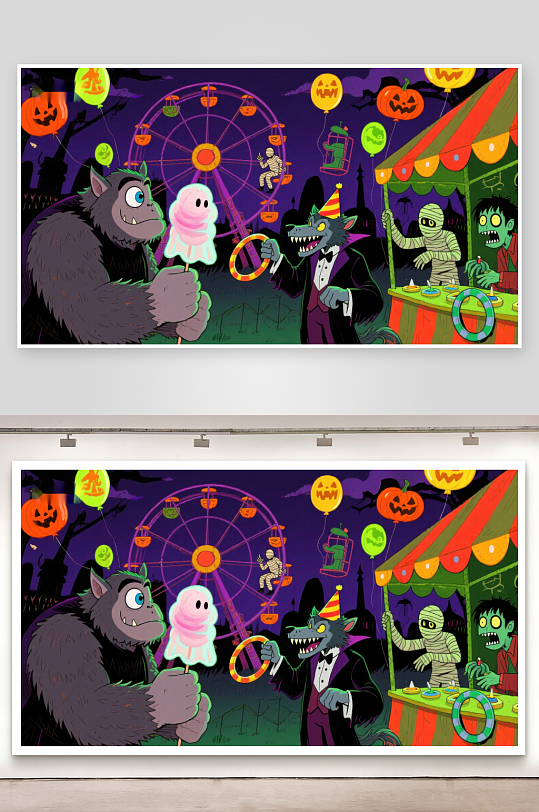 万圣节游乐园的怪物狂欢-众图网