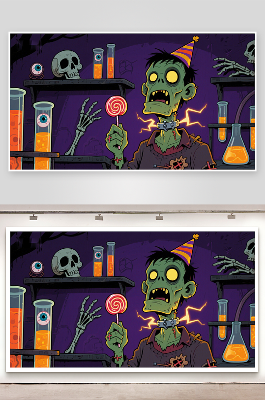 实验室里的僵尸吃糖果-众图网