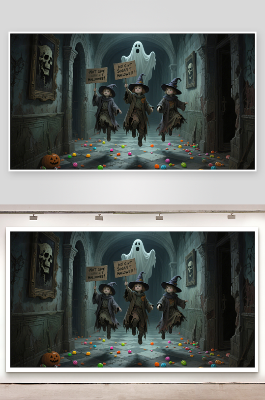 万圣节小巫师抗议糖果分配不公-众图网