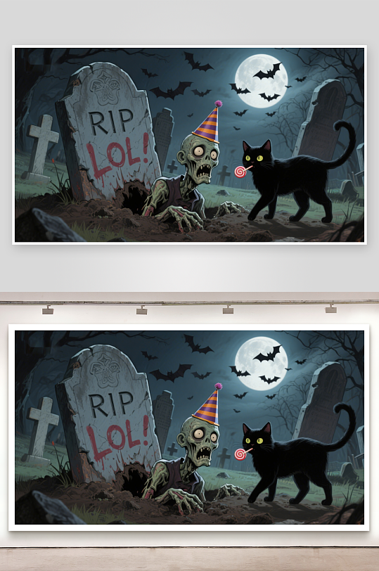 墓地里的僵尸派对-众图网