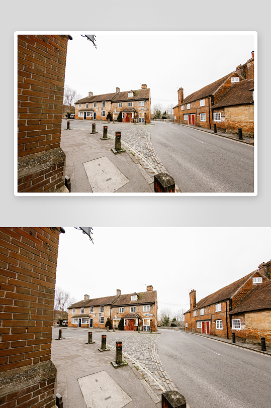 乡村砖砌建筑街景-众图网