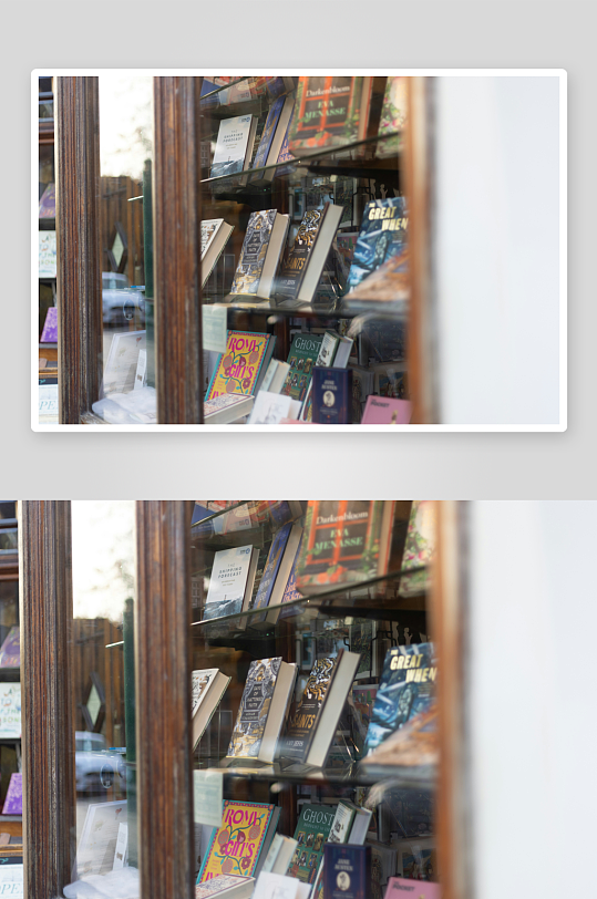 书店橱窗内的书籍陈列-众图网