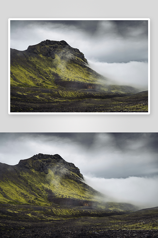 云雾缭绕的山地景观-众图网