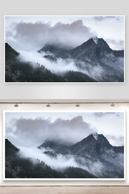 云雾缭绕的山峰景色-众图网