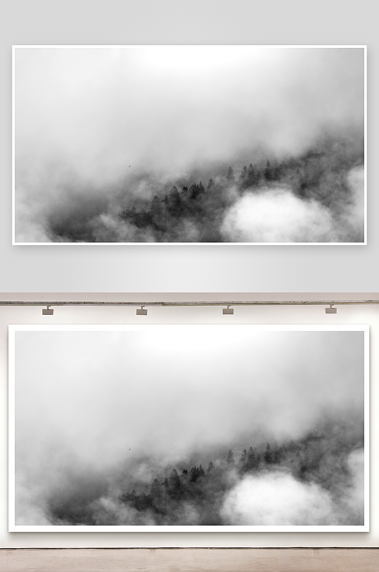 云雾缭绕的山林景象-众图网