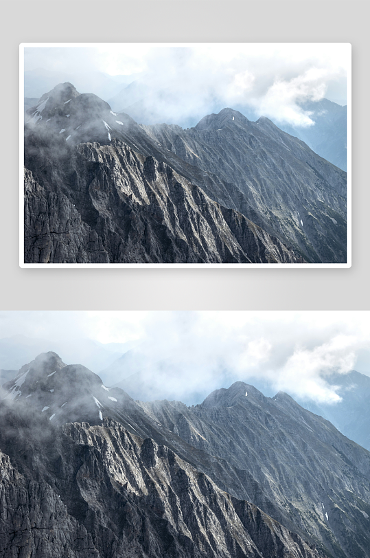 云雾缭绕的高山峻岭-众图网