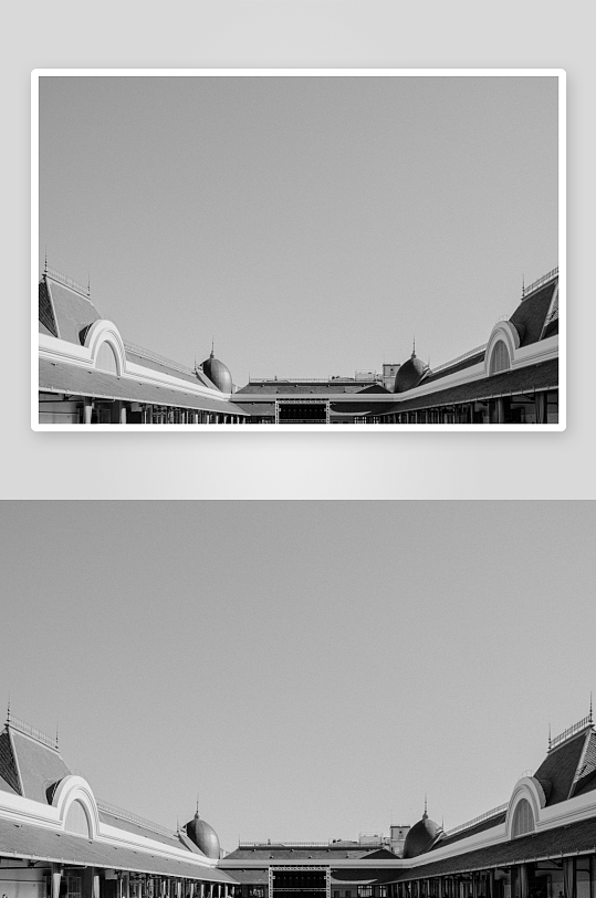 传统建筑庭院黑白影像-众图网