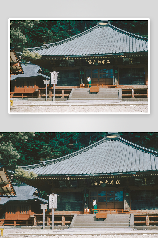 传统日式神社建筑外观-众图网