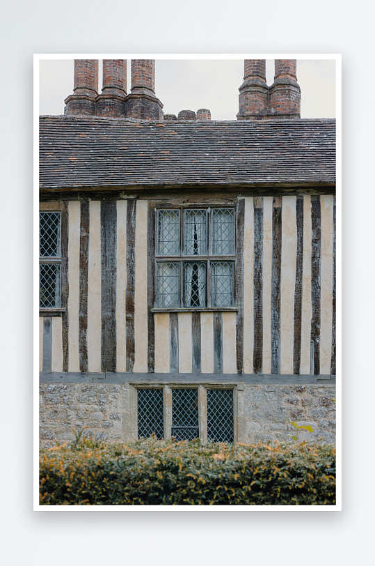 传统木框架建筑外观-众图网