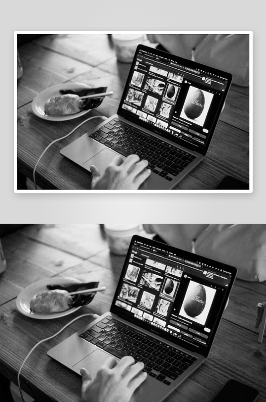 使用笔记本电脑浏览图片库-众图网