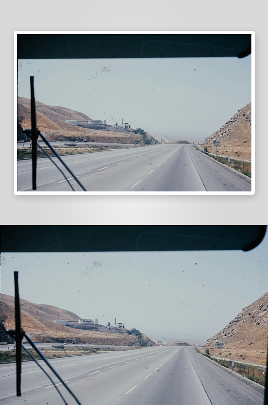 公路穿行于山间荒漠-众图网