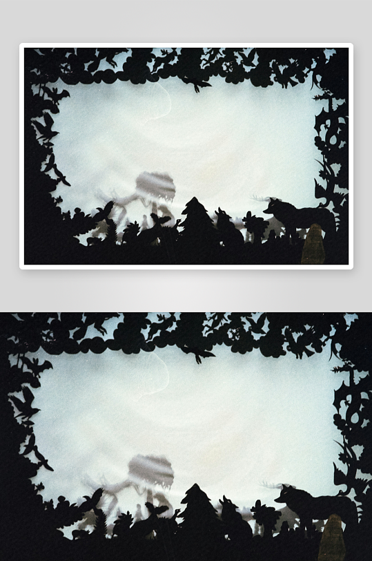 剪影森林中的神秘生物-众图网