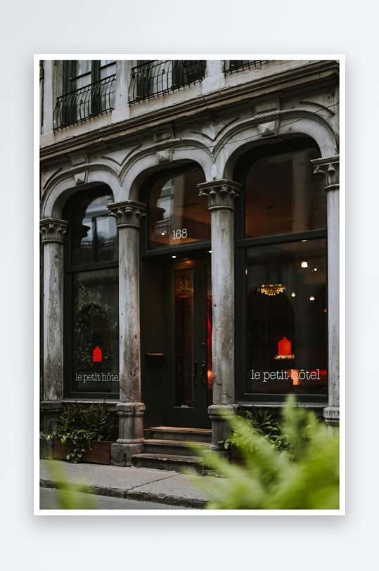 古典建筑外观与酒店入口-众图网