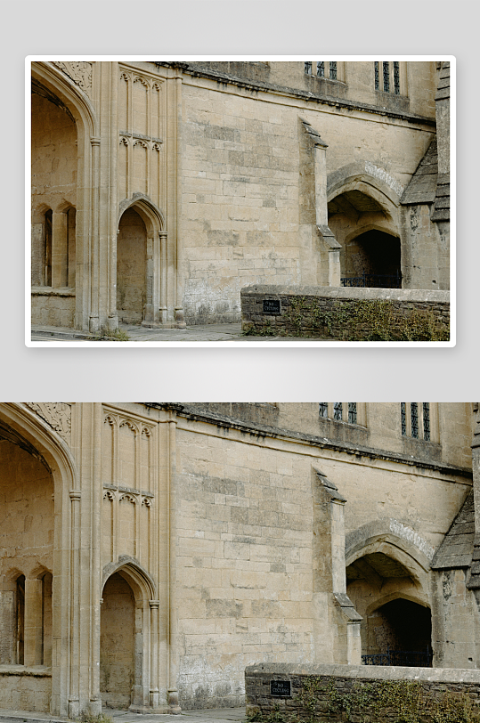 古建筑石墙与拱门细节-众图网