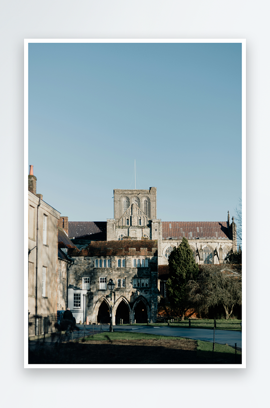 古建筑群与教堂塔楼-众图网